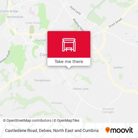 Castledene Road, Delves map