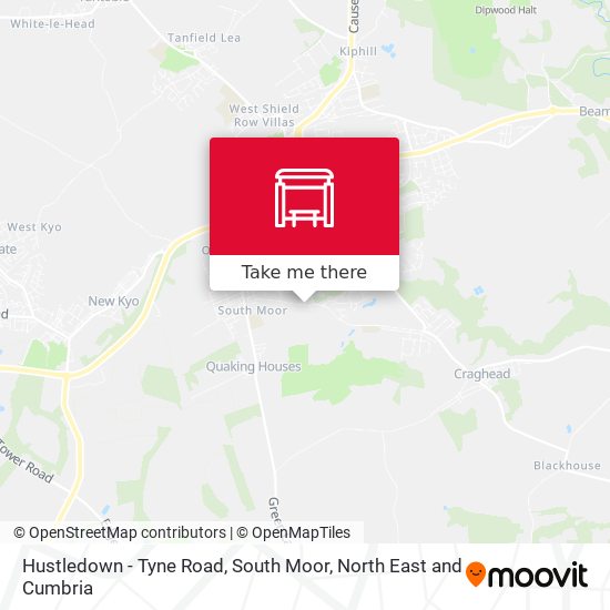 Hustledown - Tyne Road, South Moor map
