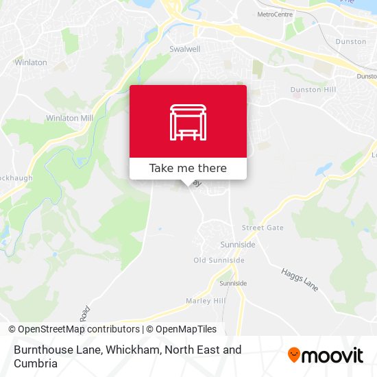 Burnthouse Lane, Whickham map