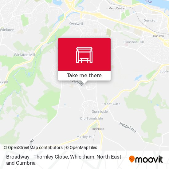 Broadway - Thornley Close, Whickham map