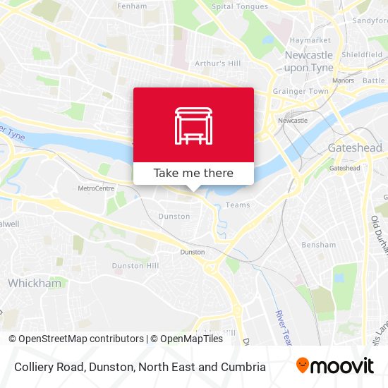 Colliery Road, Dunston map