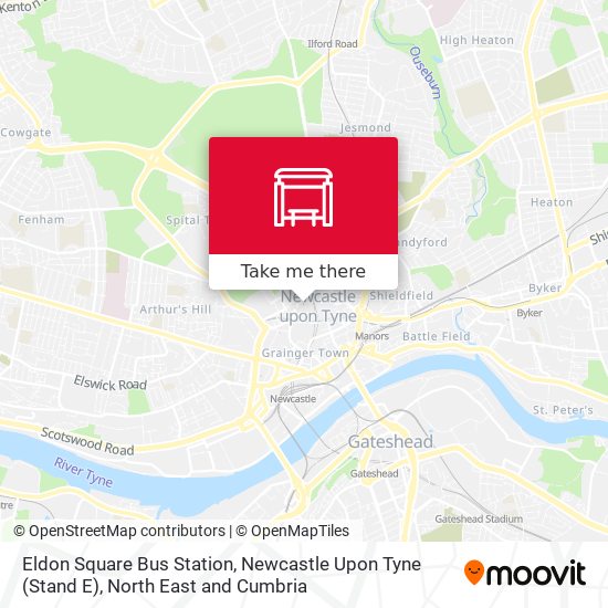 Eldon Square Bus Station, Newcastle Upon Tyne (Stand E) map