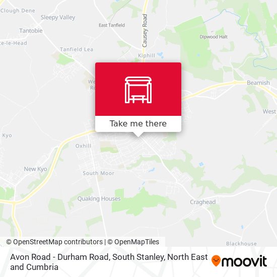 Avon Road - Durham Road, South Stanley map