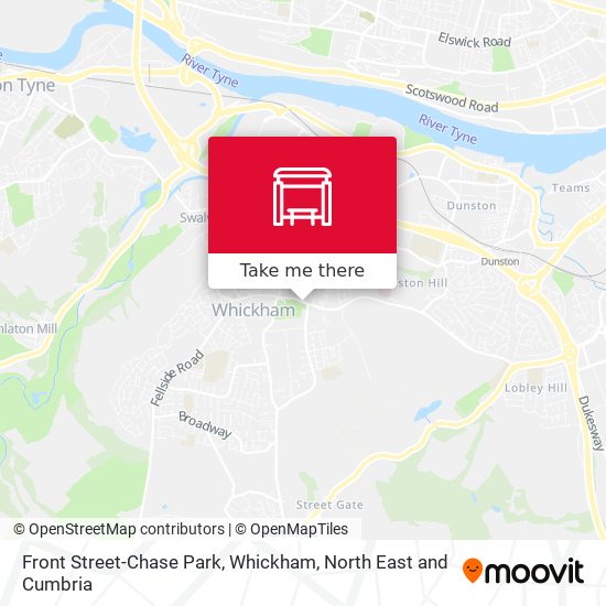 Front Street-Chase Park, Whickham map