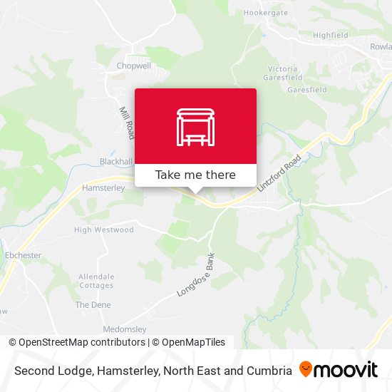 Second Lodge, Hamsterley map