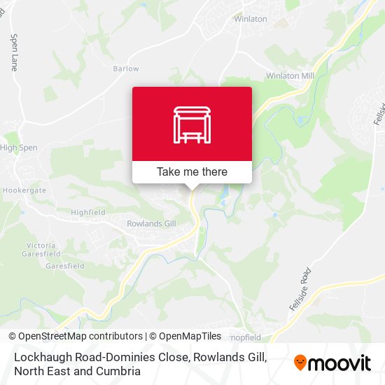 Lockhaugh Road-Dominies Close, Rowlands Gill map