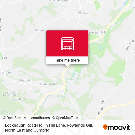 Lockhaugh Road-Hollin Hill Lane, Rowlands Gill map