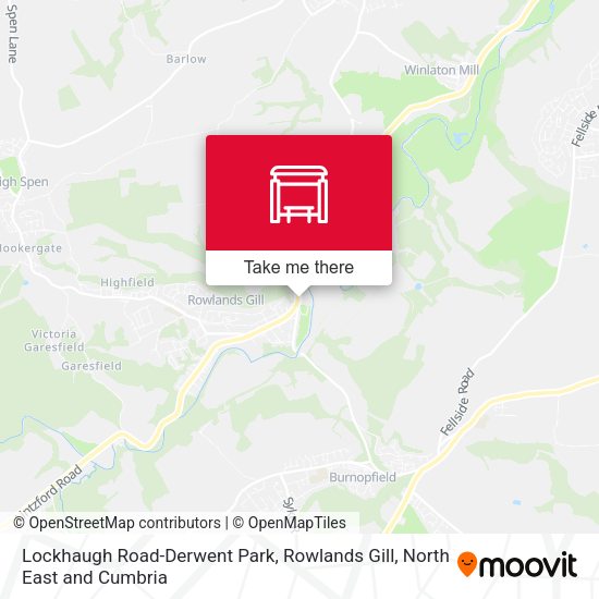 Lockhaugh Road-Derwent Park, Rowlands Gill map