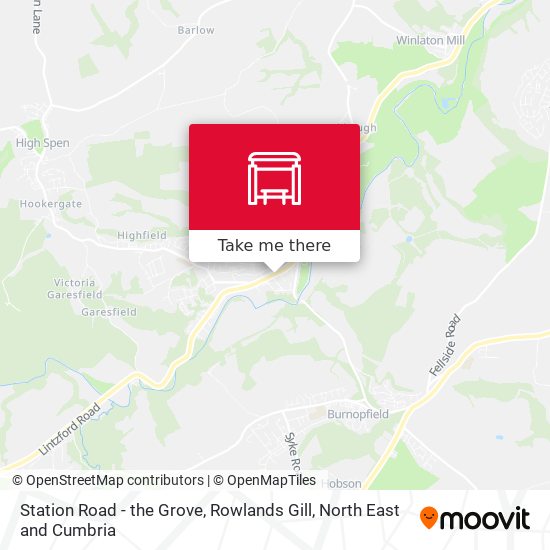 Station Road - the Grove, Rowlands Gill map