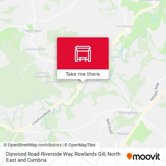 Dipwood Road-Riverside Way, Rowlands Gill map