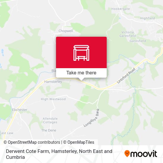 Derwent Cote Farm, Hamsterley map
