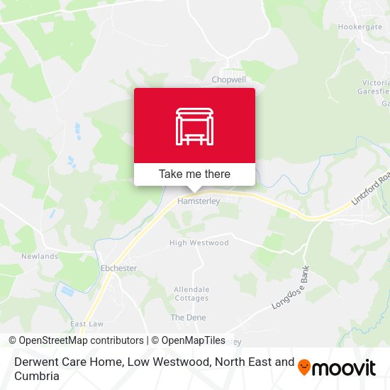 Derwent Care Home, Low Westwood map