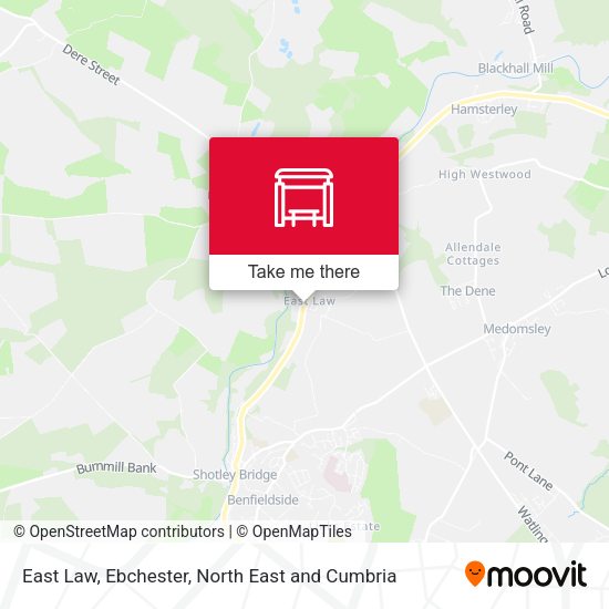 East Law, Ebchester map