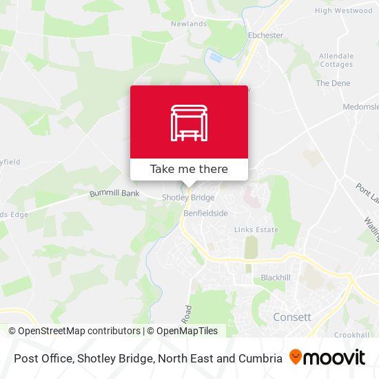 Post Office, Shotley Bridge map