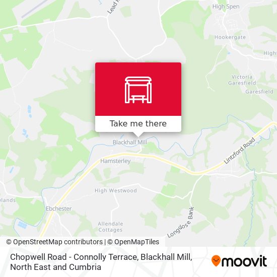 Chopwell Road - Connolly Terrace, Blackhall Mill map