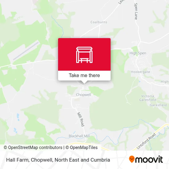 Hall Farm, Chopwell map