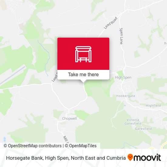 Horsegate Bank, High Spen map
