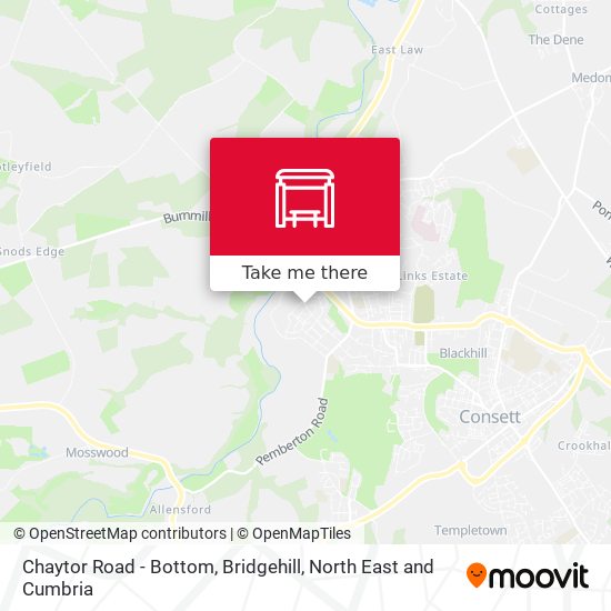 Chaytor Road - Bottom, Bridgehill map