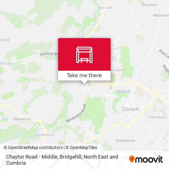 Chaytor Road - Middle, Bridgehill map