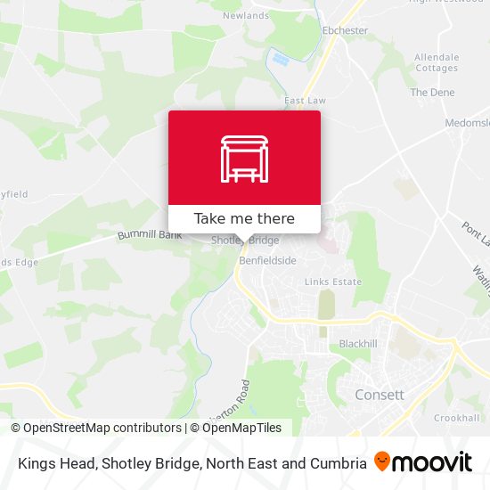 Kings Head, Shotley Bridge map