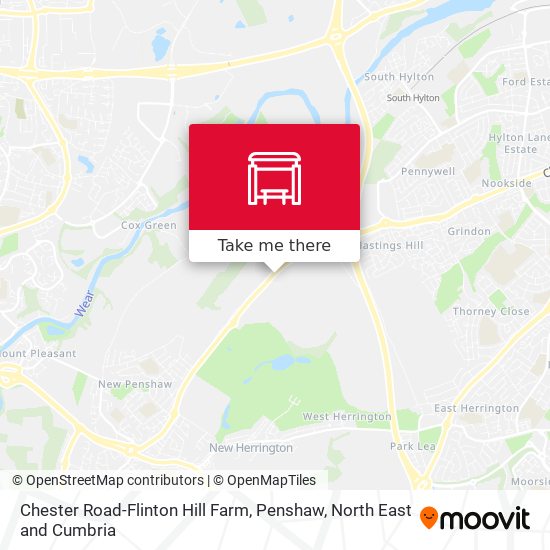 Chester Road-Flinton Hill Farm, Penshaw map