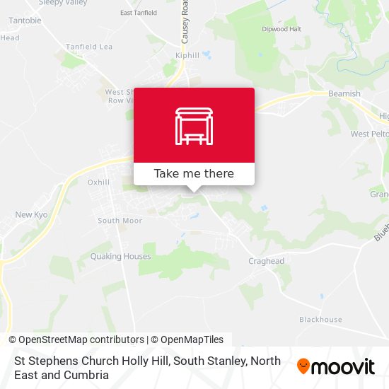 St Stephens Church Holly Hill, South Stanley map