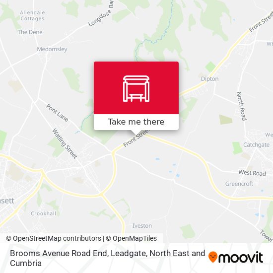 Brooms Avenue Road End, Leadgate map