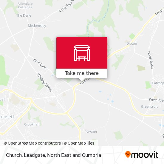 Church, Leadgate map