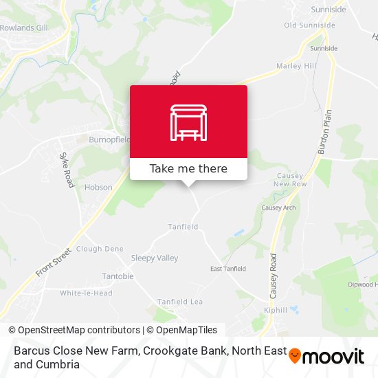 Barcus Close New Farm, Crookgate Bank map