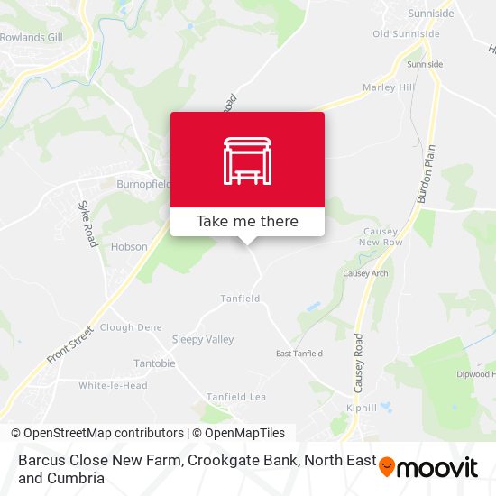 Barcus Close New Farm, Crookgate Bank map