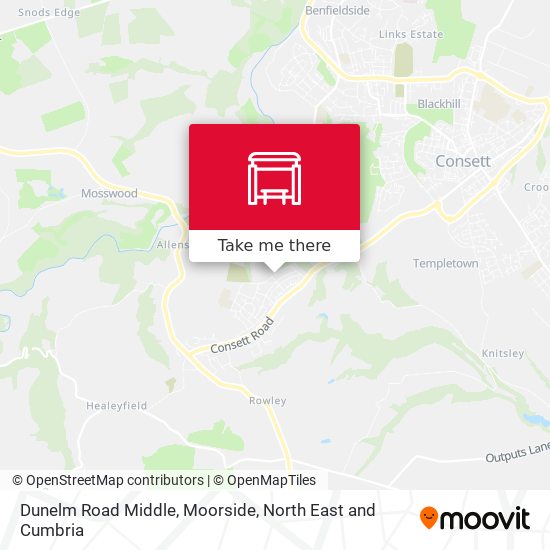 Dunelm Road Middle, Moorside map