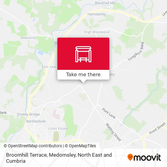Broomhill Terrace, Medomsley map