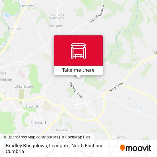 Bradley Bungalows, Leadgate map