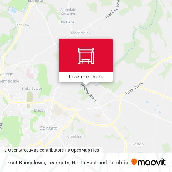 Pont Bungalows, Leadgate map