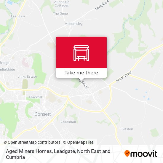 Aged Miners Homes, Leadgate map