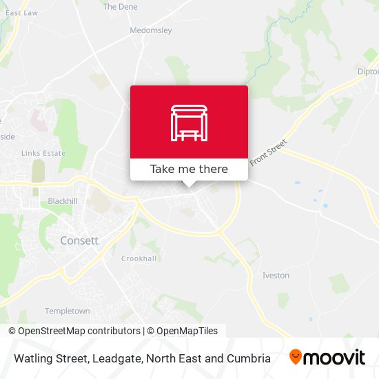 Watling Street, Leadgate map