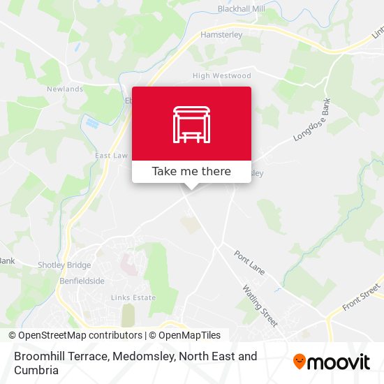Broomhill Terrace, Medomsley map