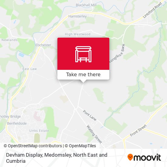 Devham Display, Medomsley map