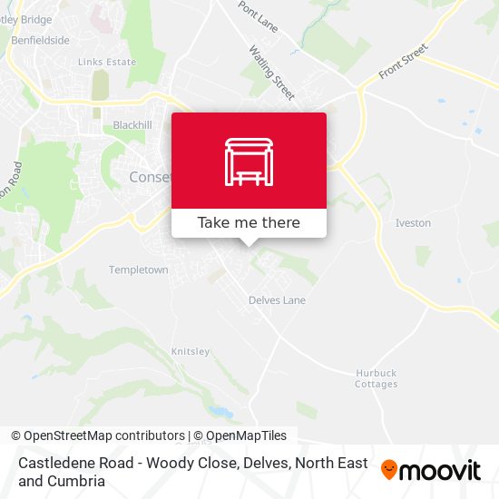 Castledene Road - Woody Close, Delves map