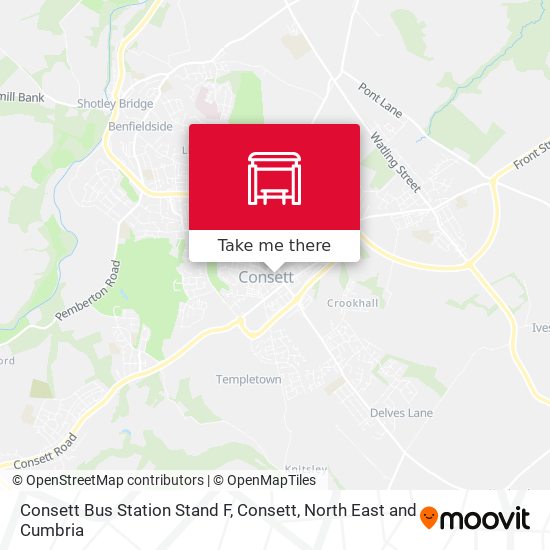 Consett Bus Station Stand F, Consett map