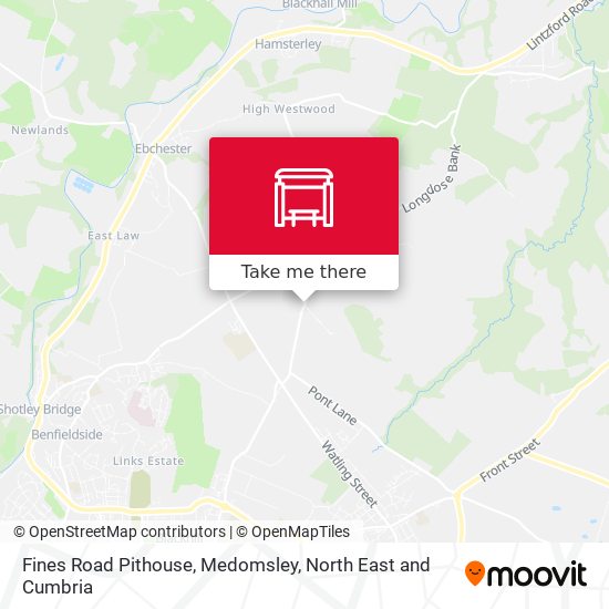 Fines Road Pithouse, Medomsley map