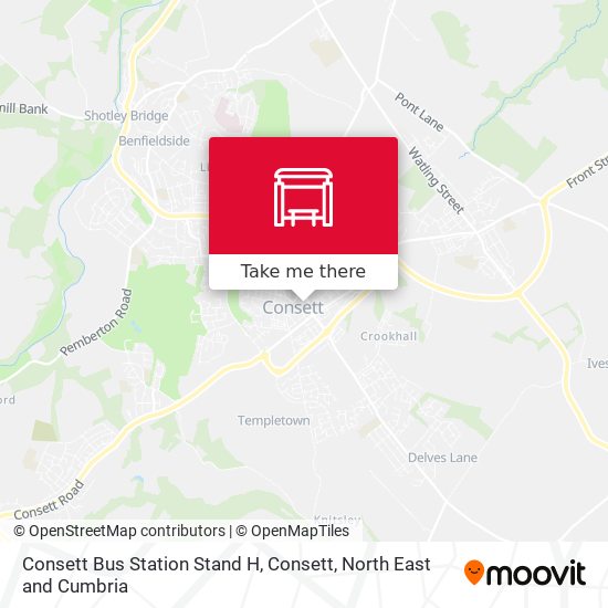 Consett Bus Station Stand H, Consett map