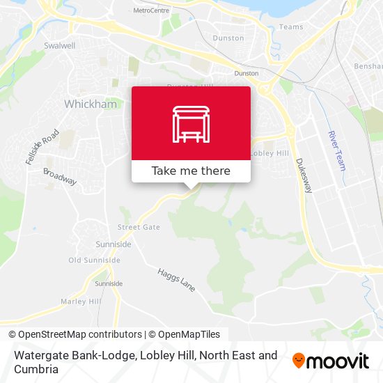 Watergate Bank-Lodge, Lobley Hill map