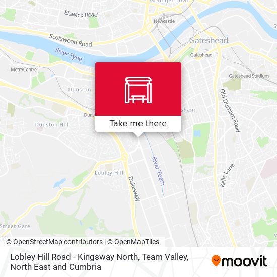 Lobley Hill Road - Kingsway North, Team Valley map