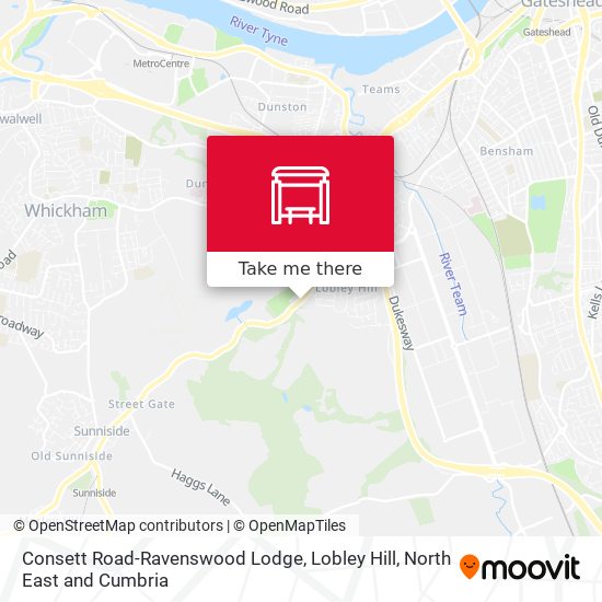 Consett Road-Ravenswood Lodge, Lobley Hill map