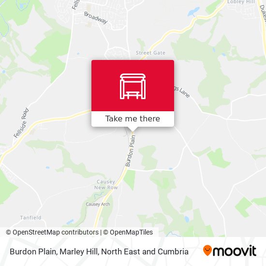 Burdon Plain, Marley Hill map
