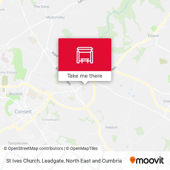St Ives Church, Leadgate map