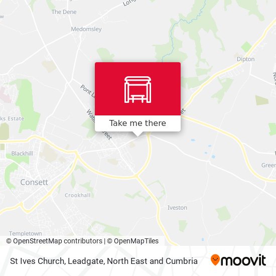 St Ives Church, Leadgate map