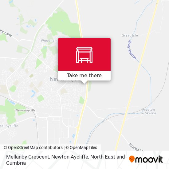 Mellanby Crescent, Newton Aycliffe map