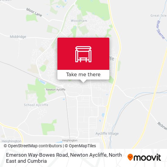 Emerson Way-Bowes Road, Newton Aycliffe map
